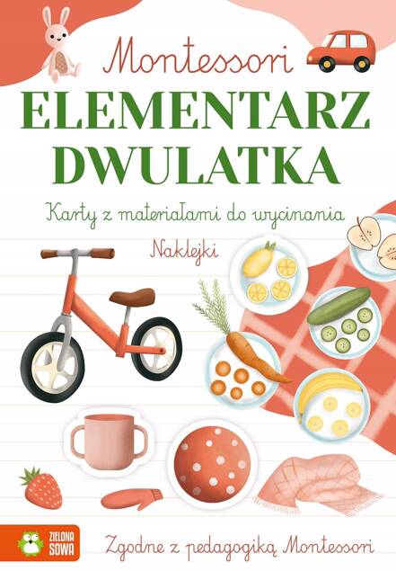 Montessori. Elementarz Dwulatka Ćwiczenia Karty + Naklejki Zielona Sowa