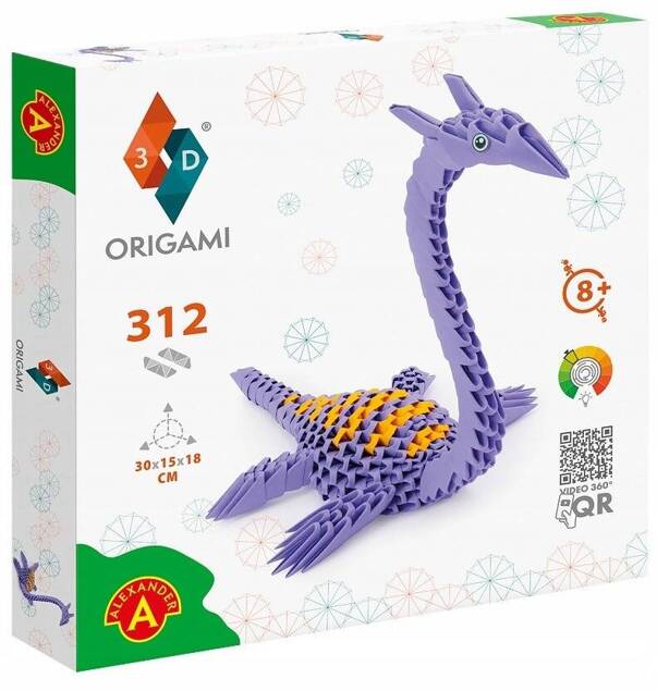 Origami 3D PLEZJOZAUR 153 Elementy Zestaw Kreatywny 8+ Alexander 2575