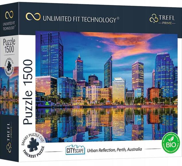 PUZZLE 1500 UFT MIASTO ŚWIAT AUSTRALIA NOC WODA BUDYNKI KRAJOBRAZ TREFL