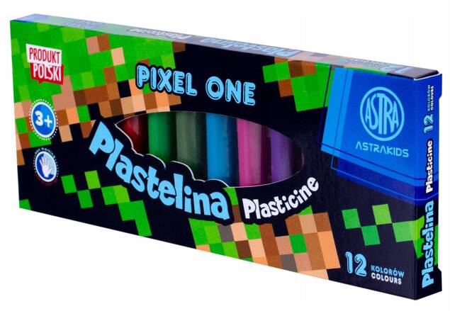 Plastelin Szkolna 12 Kolorów Pixele Game Pixelone Astra