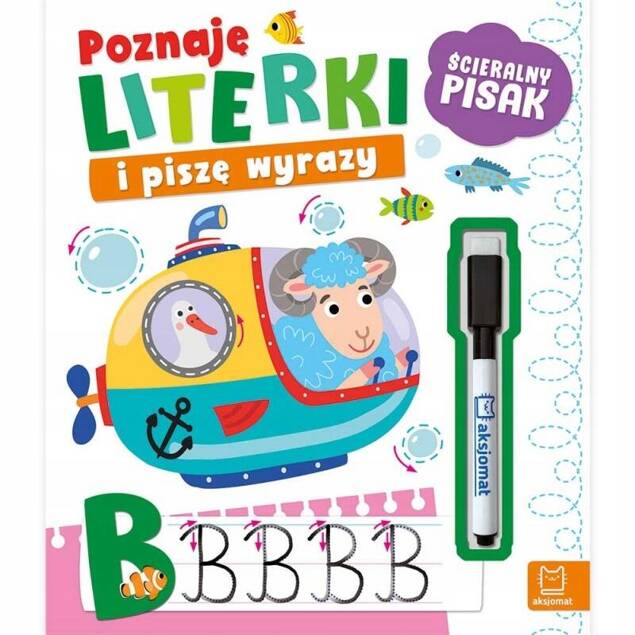 Poznaję Literki i Piszę Wyrazy Z Ścieralnym Pisakiem 4+ Aksjomat 4001