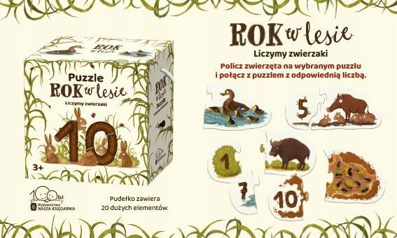 Puzzle 10 Układanka Rok W Lesie Liczymy ZWIERZAKI 3+ Nasza Księgarnia