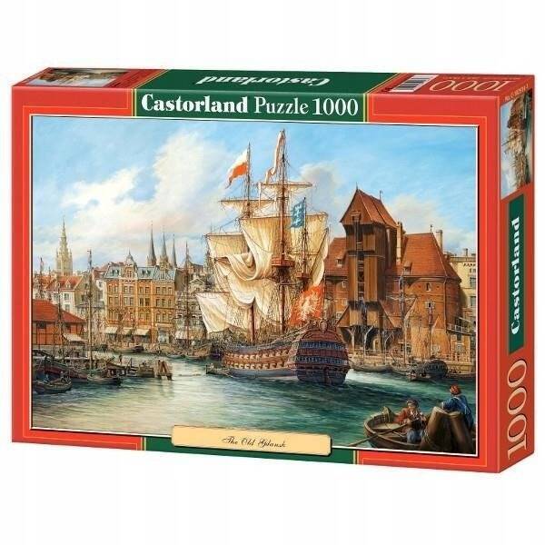 Puzzle 1000 Układanka Obraz Miasto GDAŃSK Statek Żaglowiec Żuraw 9+ Castor