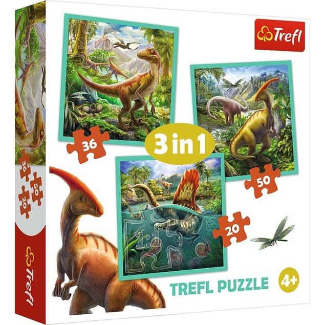 Puzzle 3w1 Niezwykły świat dinozaurów Trefl 34837