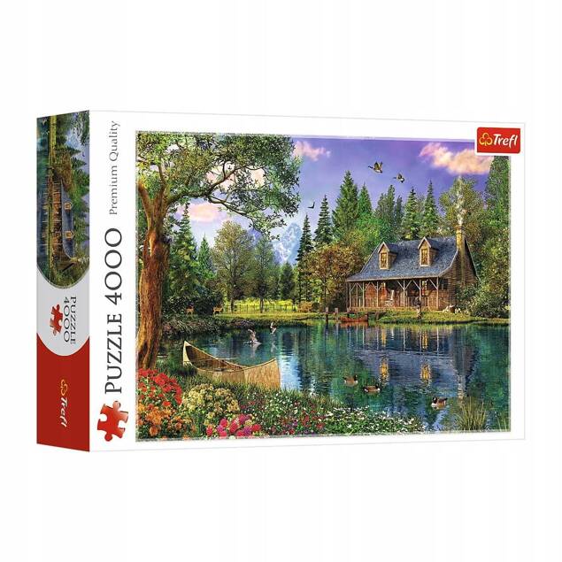 Puzzle 4000 Układanka KRAJOBRAZ Chatka Natura Drzewa Jezioro 12+ Trefl