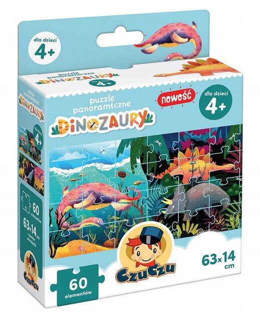 Puzzle 60 Panoramiczne DINOZAURY T-Rex Gad Gady 4+ CzuCzu