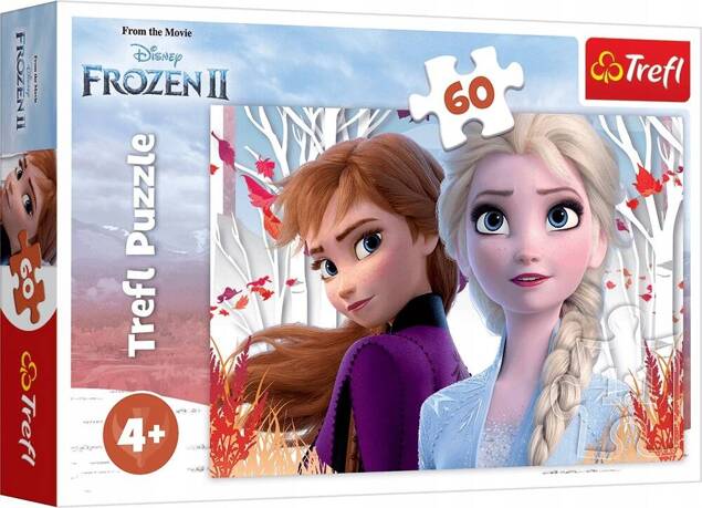 Puzzle 60 Układanka Frozen KRAINA LODU Anna Elsa Bajka Obraz 4+ Trefl