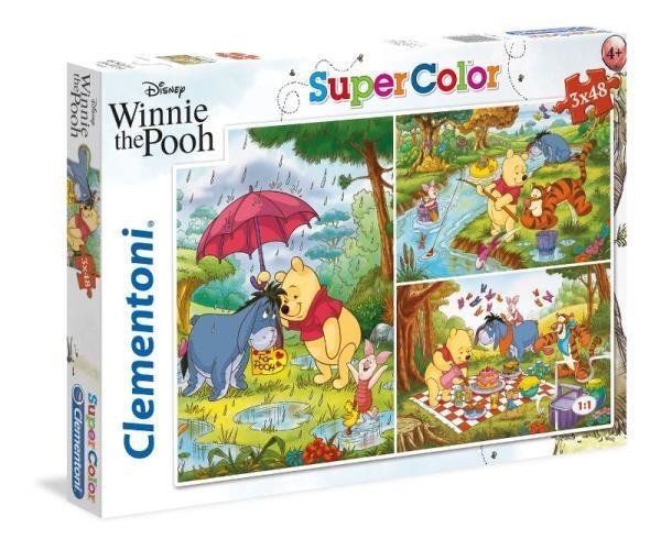 Puzzle Supercolor 3x48 Kubuś Puchatek Clementoni 25232