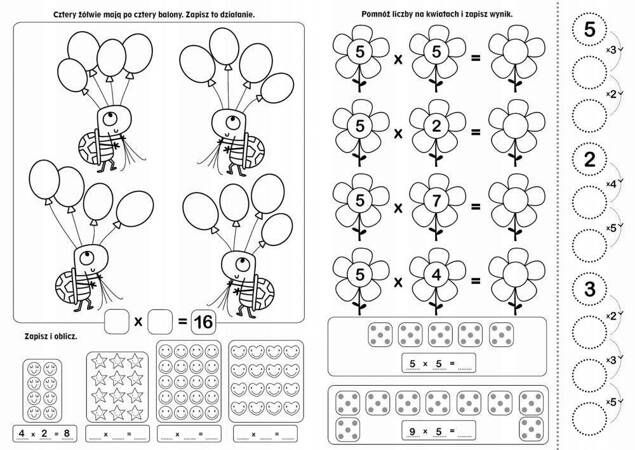Tabliczka Mnożenia Działania Ćwiczenia + Naklejki BooksAndFun