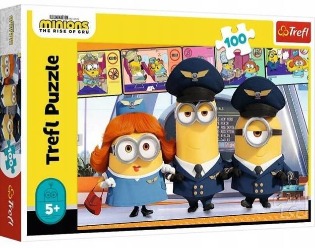 Trefl Puzzle 100 Minionki na lotnisku 16390 