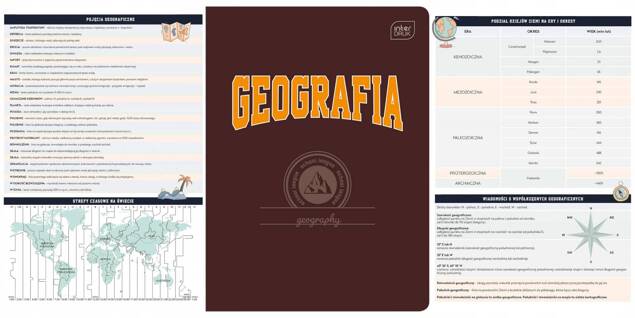 Zeszyt GEOGRAFIA Tematyczny A5 60 Kartek Kratka HYBRID INTERDRUK