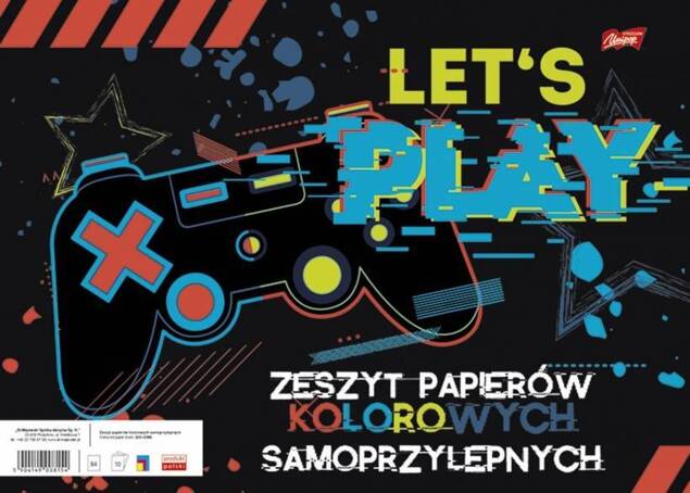 Zeszyt Papierów Kolorowych Samoprzylepnych B4 8k MIX Wzorów Unipap