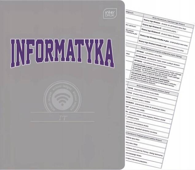 Zeszyt Szkolny Ze Ściągą INFORMATYKA A5 60 Kartek W Kratkę Interdruk