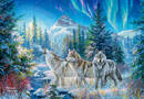 Puzzle 1500 Układanka Zwierzęta WILKI Las Góry Rzeka Zorza Obraz 9+ Castor