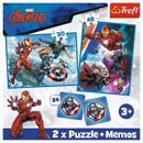 Puzzle 2w1 Układanka + Memosy AVENGERS Marvel Bohaterowie Iron Man 3+ Trefl